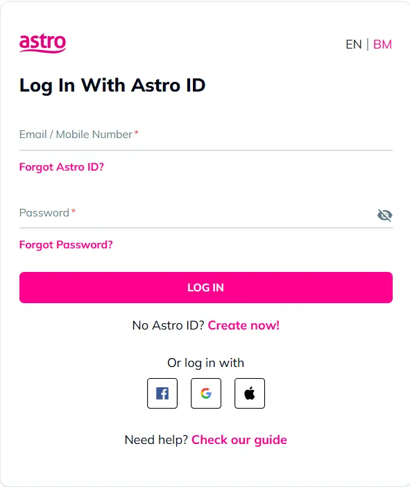 Astro Login